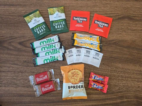 Brew in a Box contents arranged on a wooden table